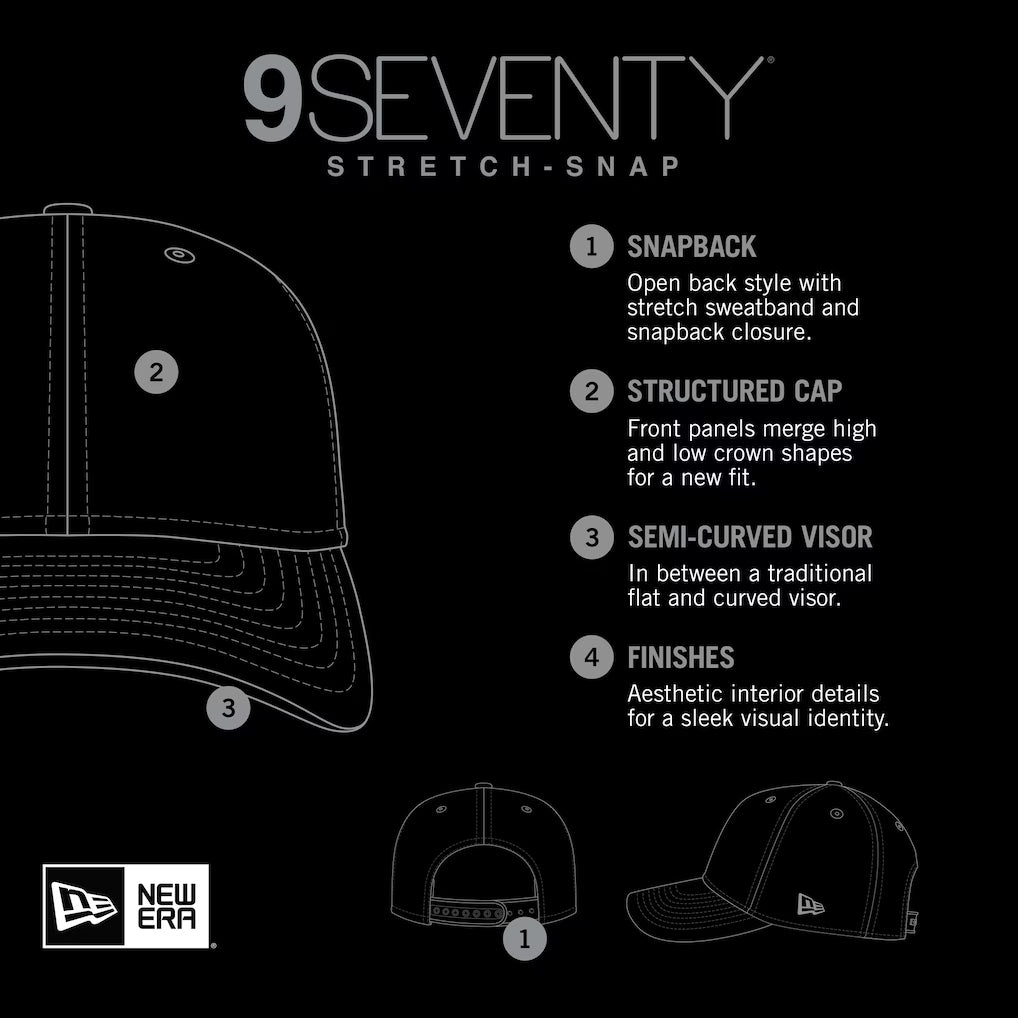 North Carolina Tar Heels Hat – NCAA New Era 9SEVENTY Elevated – Charcoal (Fast Dispatch)