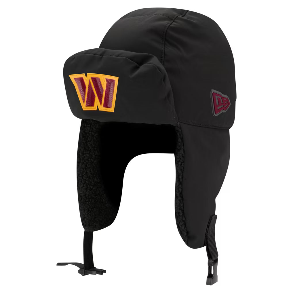 Washington Commanders Hat – NFL New Era 2026 Sideline Cold Weather Trapper – Charcoal (USA Sourced)