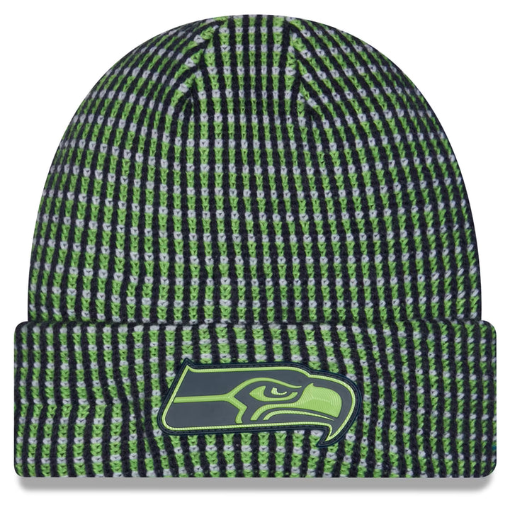 Seattle Seahawks Hat – NFL New Era 2026 Sideline Cold Weather Cuffed Knit – Neon Green (USA Sourced)