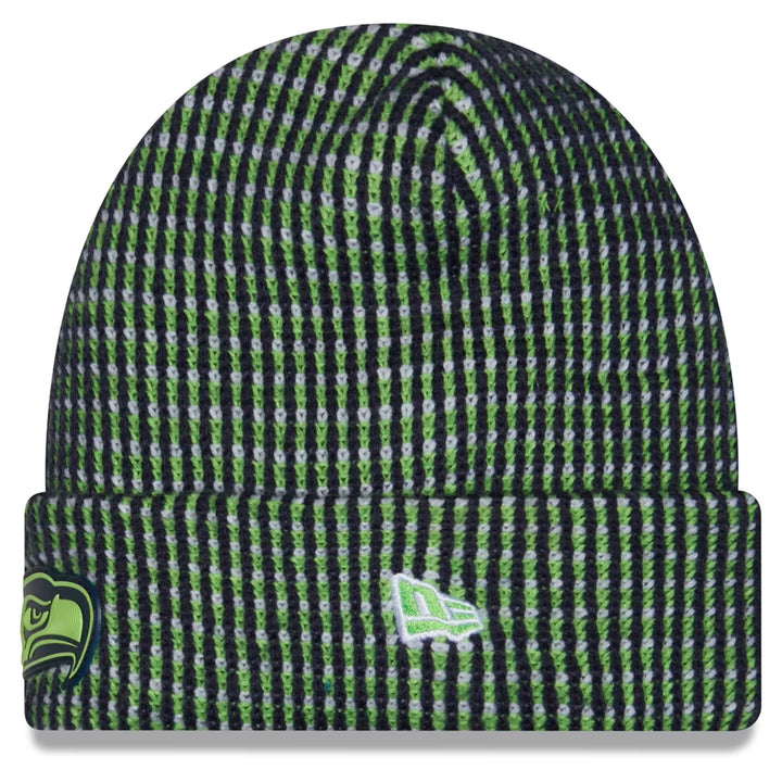 Seattle Seahawks Hat – NFL New Era 2026 Sideline Cold Weather Cuffed Knit – Neon Green (USA Sourced)