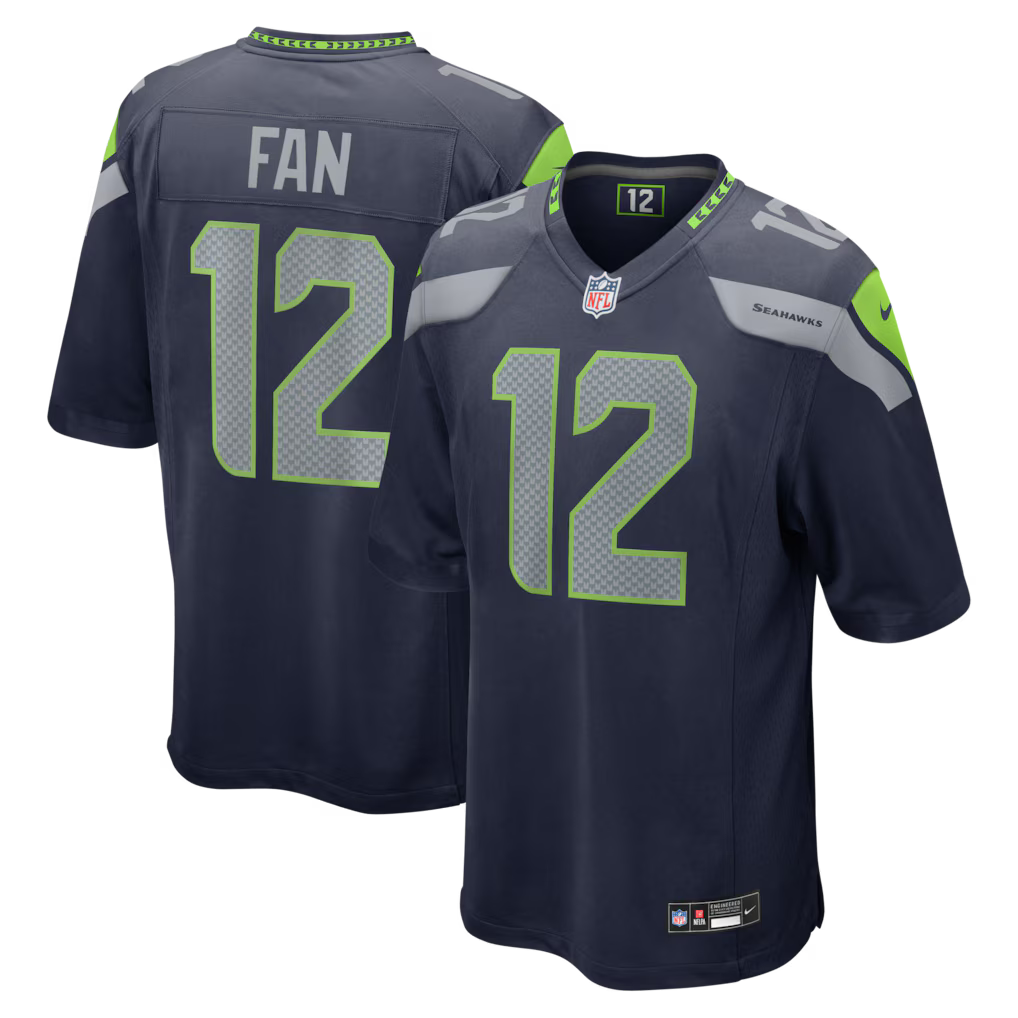 Seattle Seahawks NFL Nike Team Game Jersey – College Navy – 12s (USA Stock)