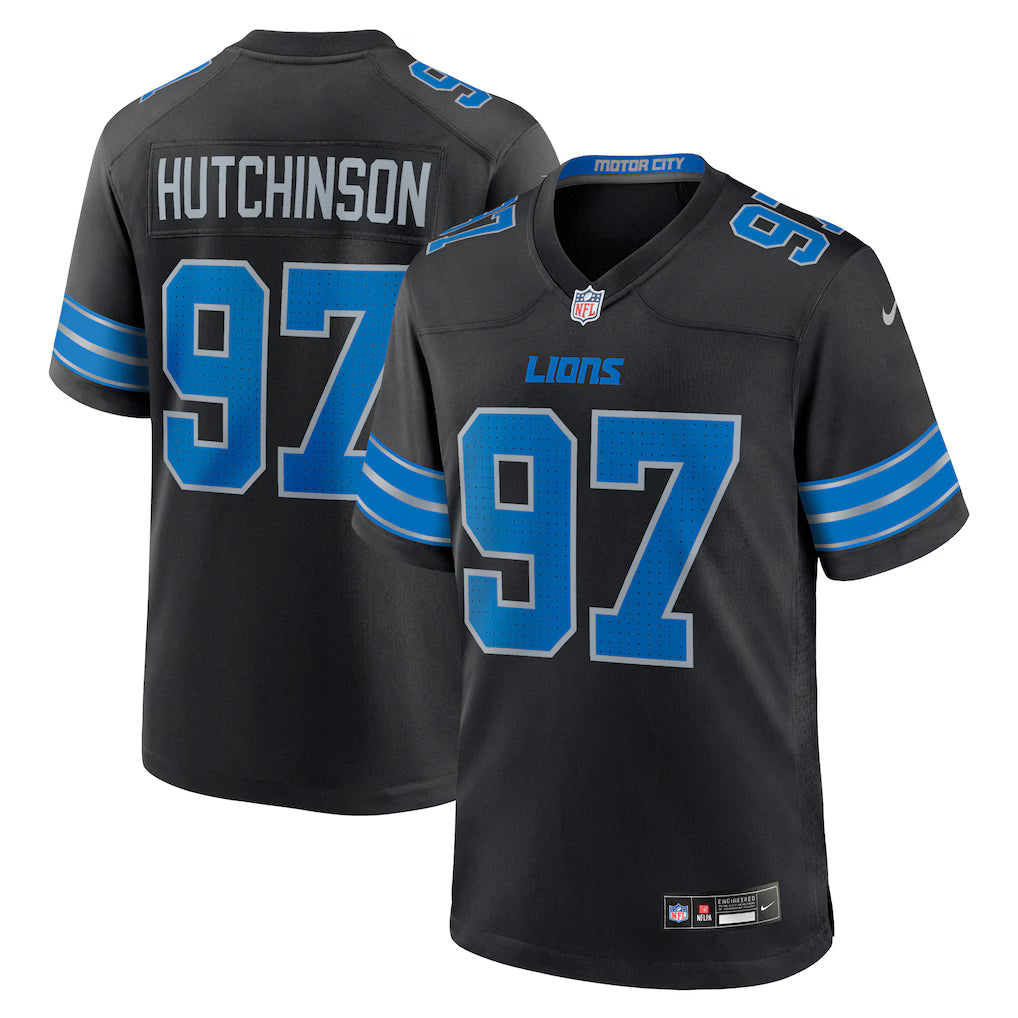 Detroit Lions NFL Aidan Hutchinson Nike 2nd Alternate Game Jersey - Black (USA Stock) - UKASSNI