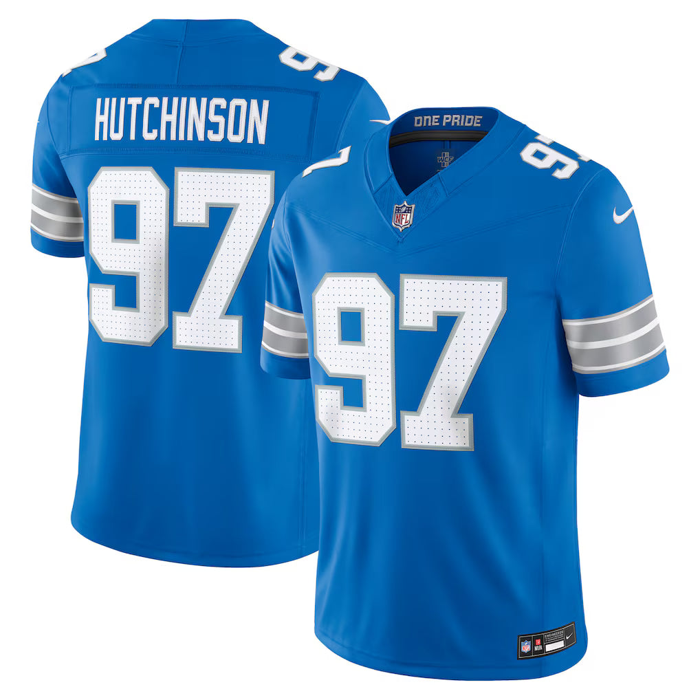 Detroit Lions Aidan Hutchinson Jersey - NFL Nike Vapor F.U.S.E. Stitched Limited – Blue (USA Sourced)