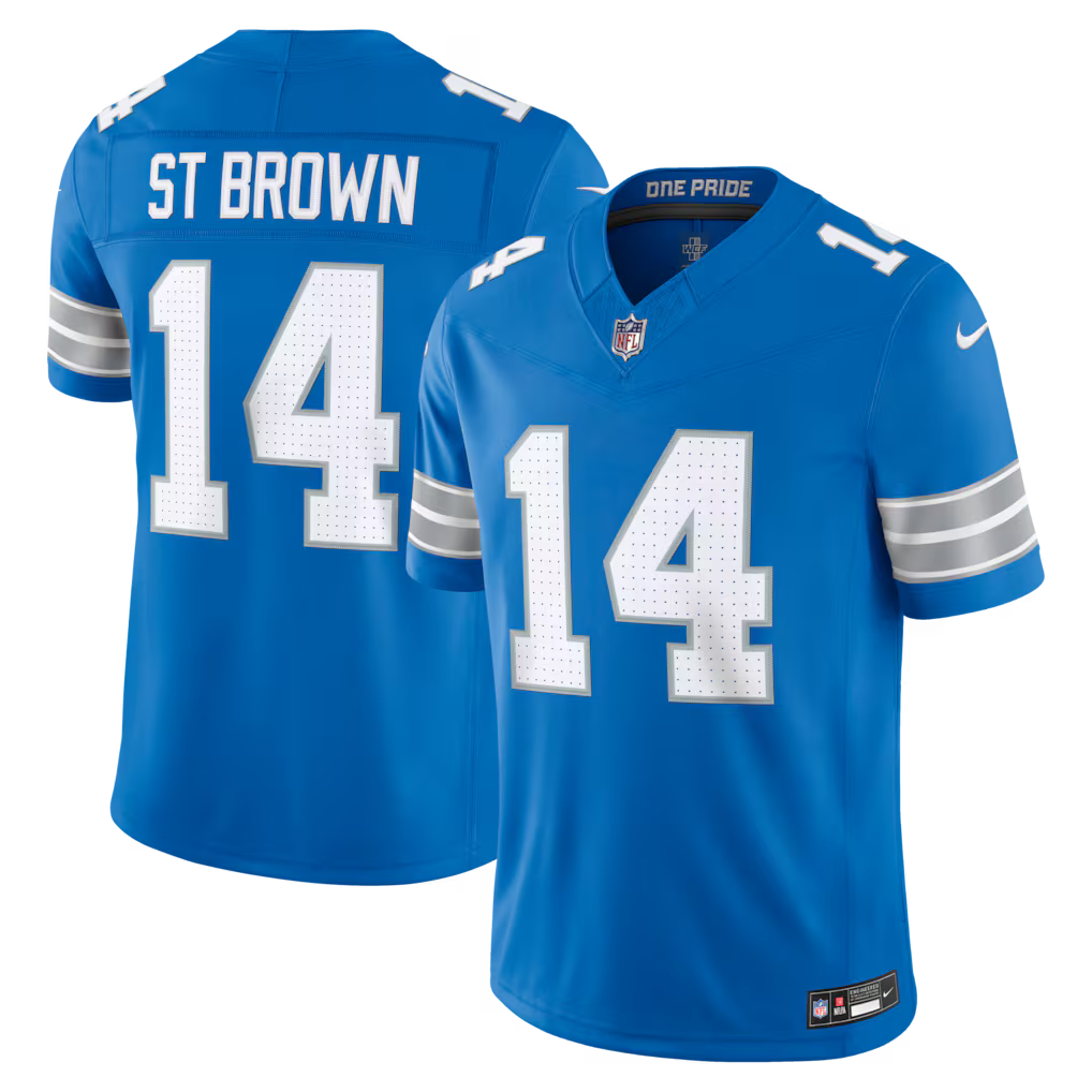 Detroit Lions Amon-Ra St. Brown Jersey - NFL Nike Vapor F.U.S.E. Stitched Limited – Blue (USA Sourced)