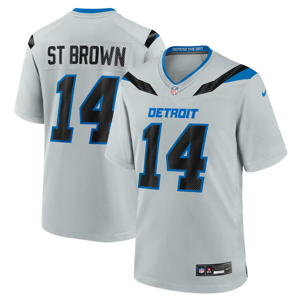 Detroit Lions Amon-Ra St. Brown Jersey – NFL Nike 2026 Rivalries Collection Game – Silver (USA Sourced) - UKASSNI