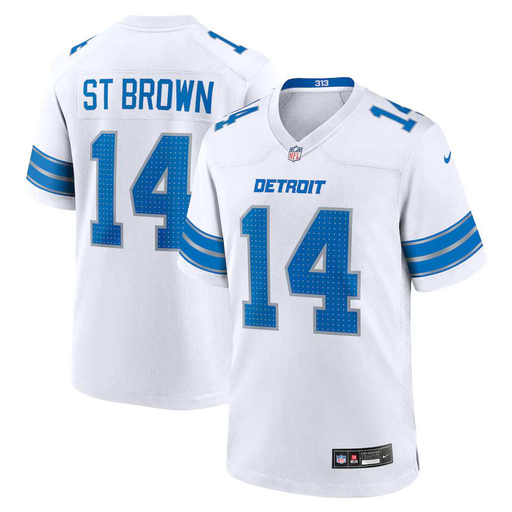 Detroit Lions NFL Amon-Ra St. Brown Nike Game Jersey - White (USA Stock) - UKASSNI
