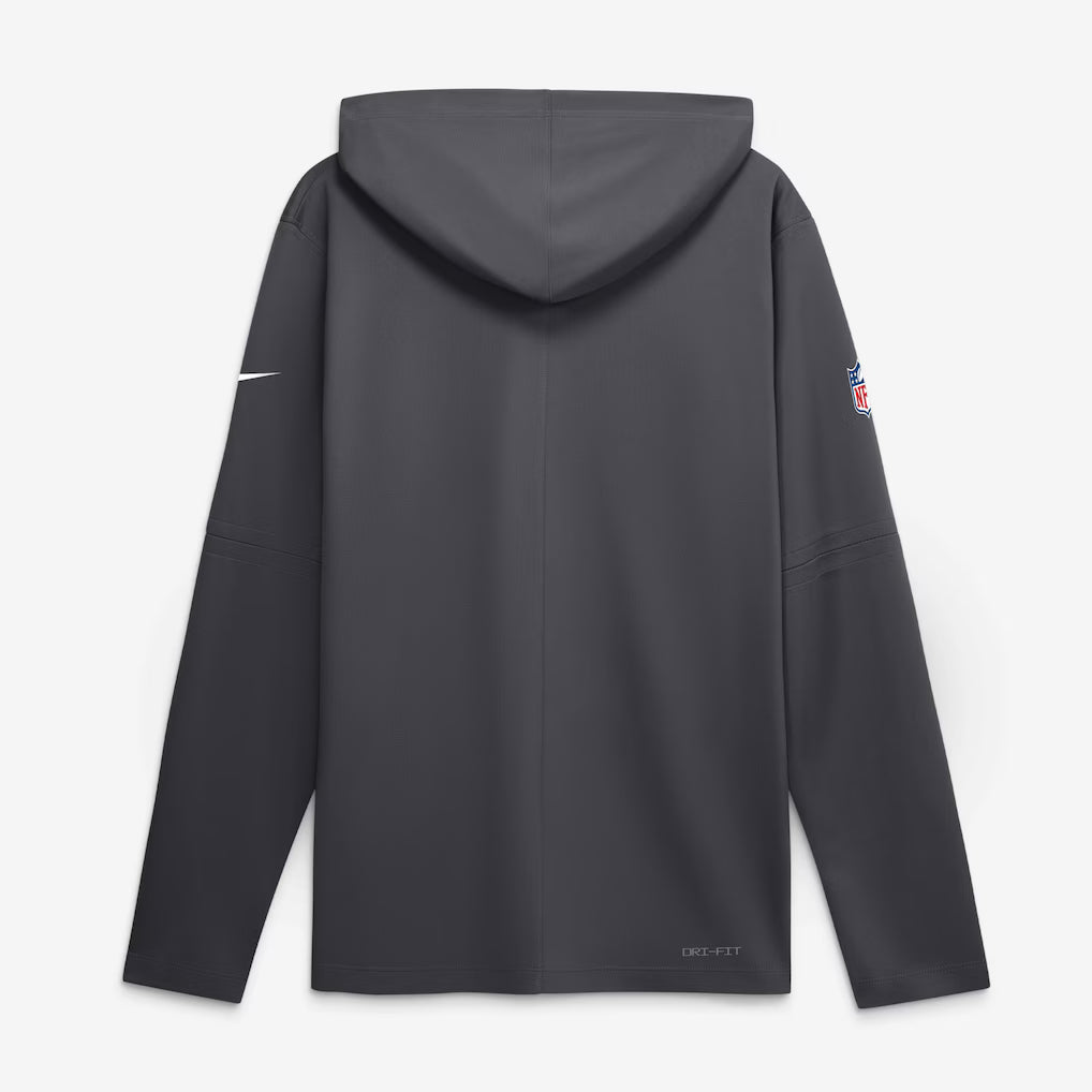 Indianapolis Colts Hooded Long Sleeve Top – NFL Nike Rivalries Collection Sideline Lightweight – Anthracite (USA Sourced)