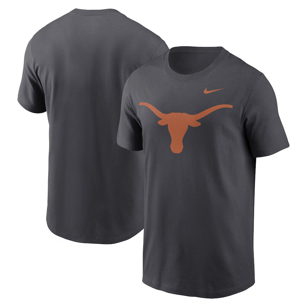 Texas Longhorns NCAA Nike Primetime Evergreen Logo T-Shirt - Anthracite (USA Stock)