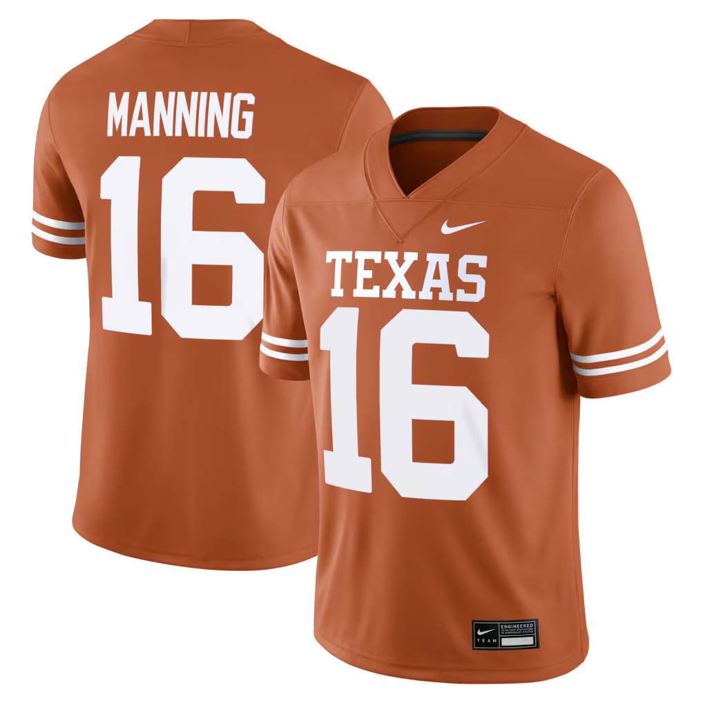 Texas Longhorns Arch Manning Jersey - NCAA Nike Home Game – Texas Orange Large (UK Ready)