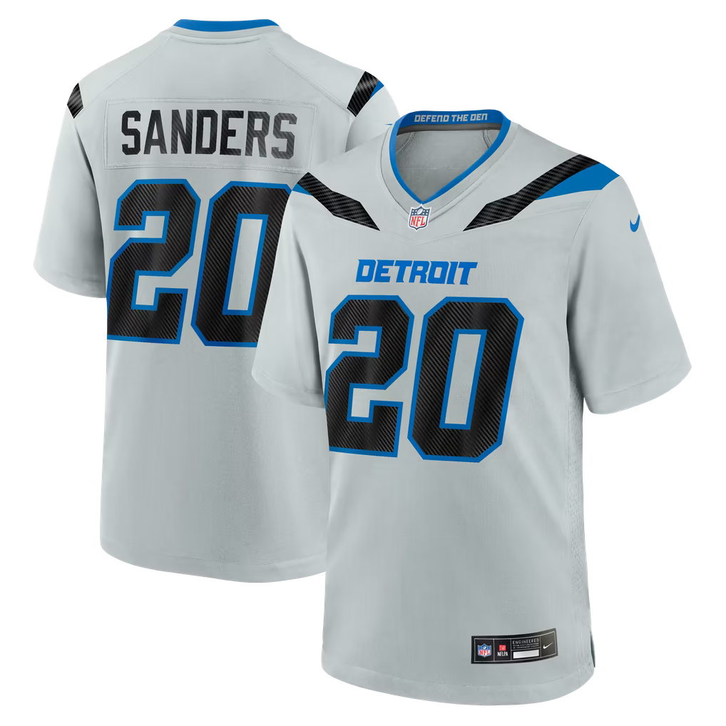 Detroit Lions Barry Sanders Jersey – NFL Nike 2026 Rivalries Collection Game – Silver (USA Sourced)