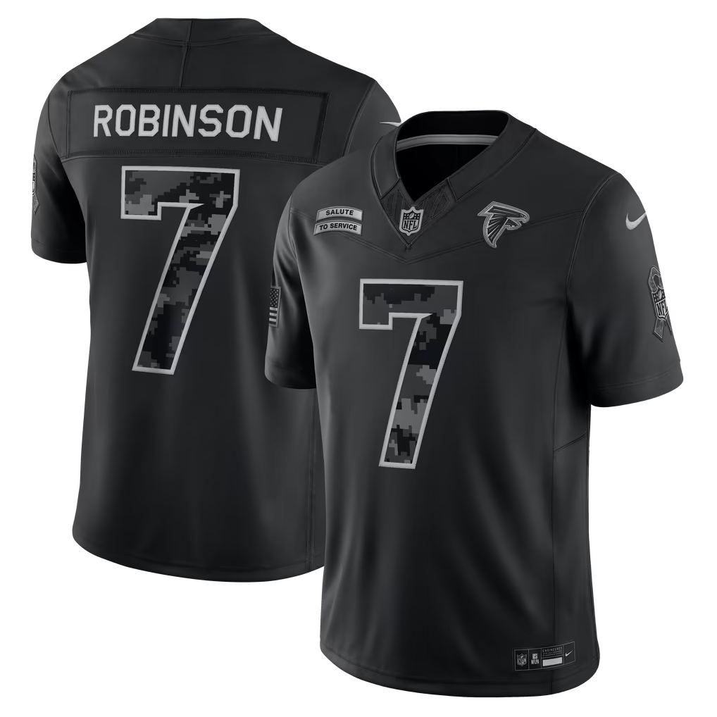 Atlanta Falcons Bijan Robinson Jersey – NFL Nike 2026 Salute to Service Stitched Limited – Black (USA Sourced)