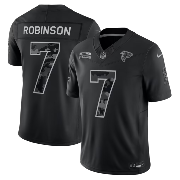 Atlanta Falcons Bijan Robinson Jersey – NFL Nike 2026 Salute to Service Stitched Limited – Black (USA Sourced)