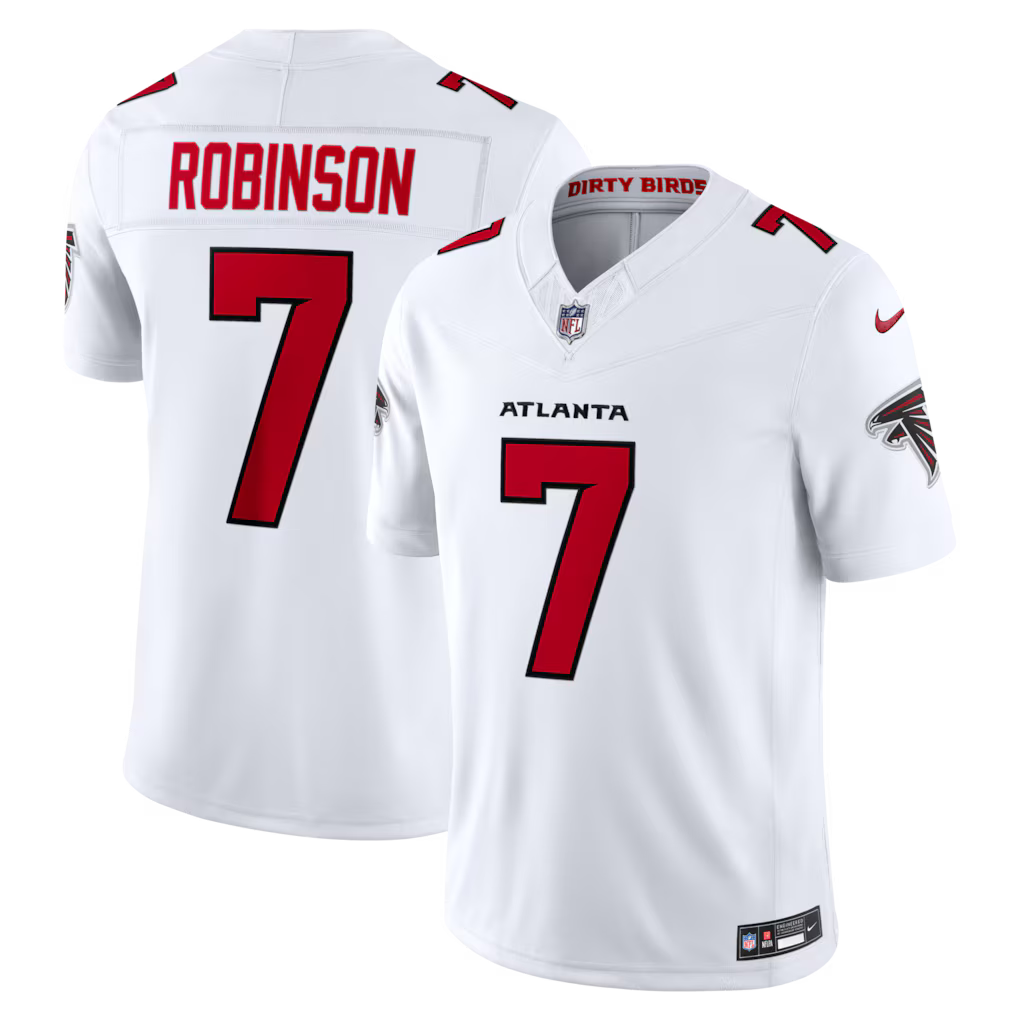 Atlanta Falcons NFL Bijan Robinson Nike Vapor F.U.S.E. Sewn Down Limited Jersey – White – (USA Stock) - UKASSNI