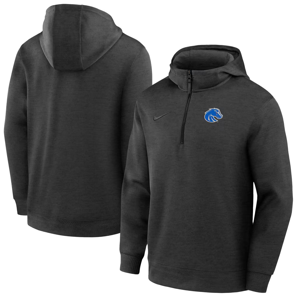 Boise State Broncos Hoodie – Nike Coaches Dri-FIT Half-Zip – Black (USA Sourced) - UKASSNI
