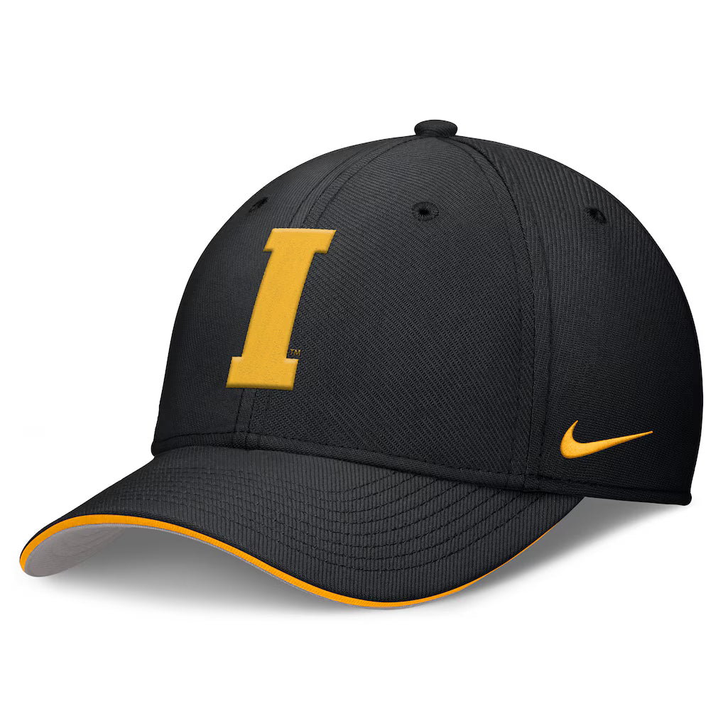Iowa Hawkeyes NCAA Nike 2025 Dugout Coaches Rise Swoosh Performance Flex Hat – Black (USA Stock) - UKASSNI
