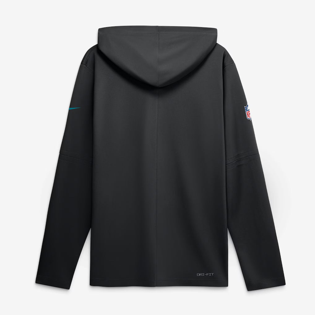 Jacksonville Jaguars Hooded Long Sleeve Top – NFL Nike Rivalries Collection Sideline Lightweight – Black (USA Sourced)