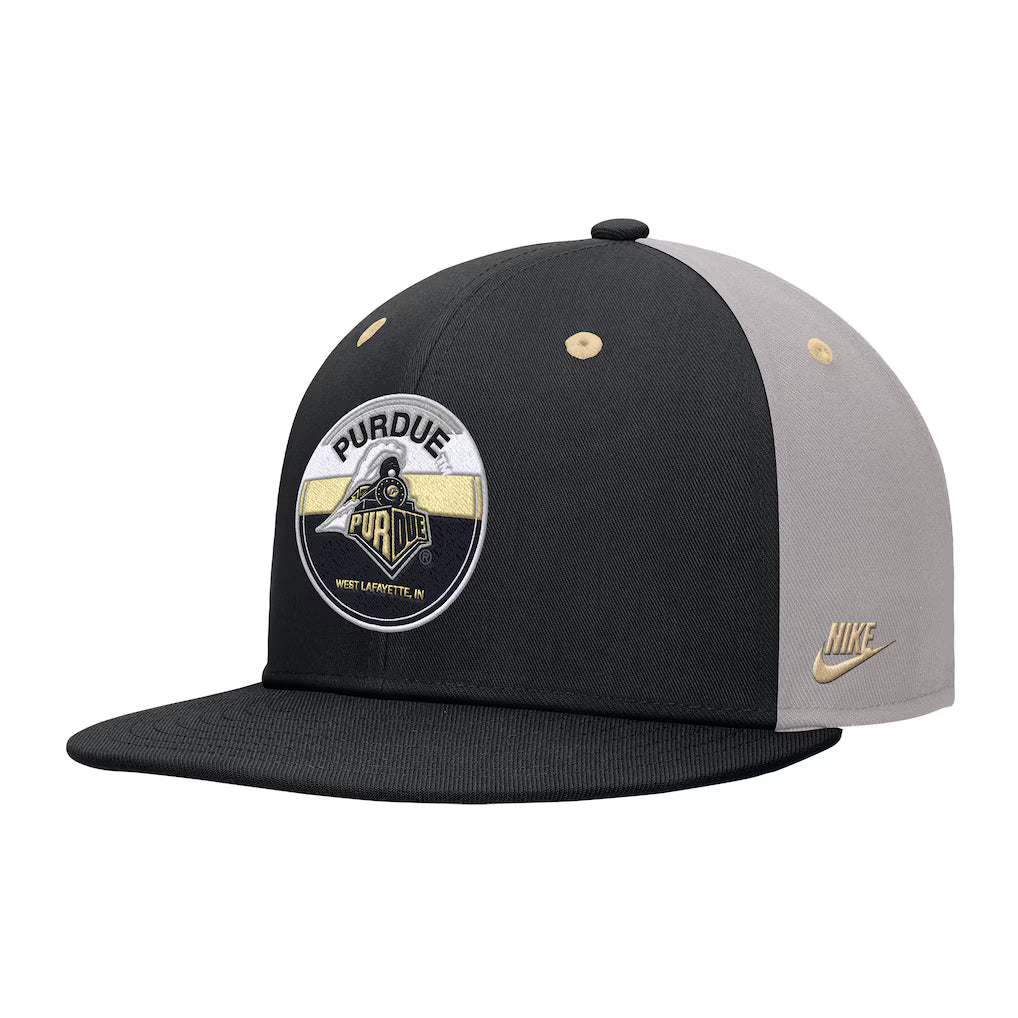Purdue Boilermakers NCAA Nike Vintage Patch Snapback Hat – Black (USA Stock) - UKASSNI