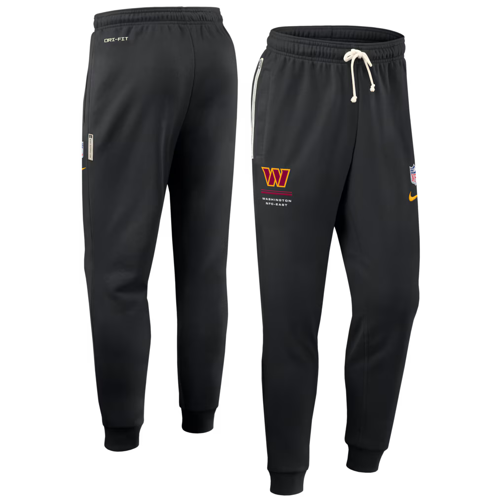 Washington Commanders Sweatpants – NFL Nike Sideline Standard Issue Taper – Black (USA Sourced) by Nike