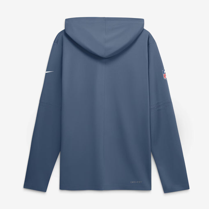 New England Patriots Hooded Long Sleeve Top – NFL Nike Rivalries Collection Sideline Lightweight – Blue (USA Sourced)