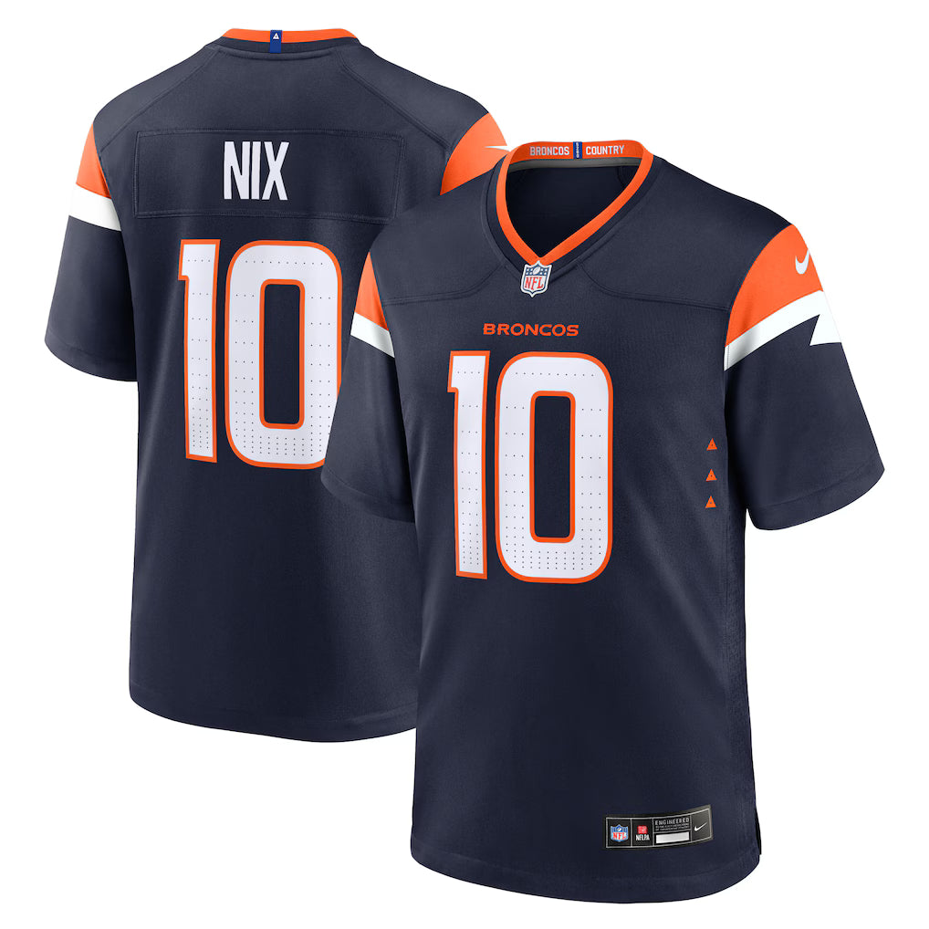 Denver Broncos NFL Bo Nix Nike Alternate Game Jersey – Navy (USA Stock) - UKASSNI