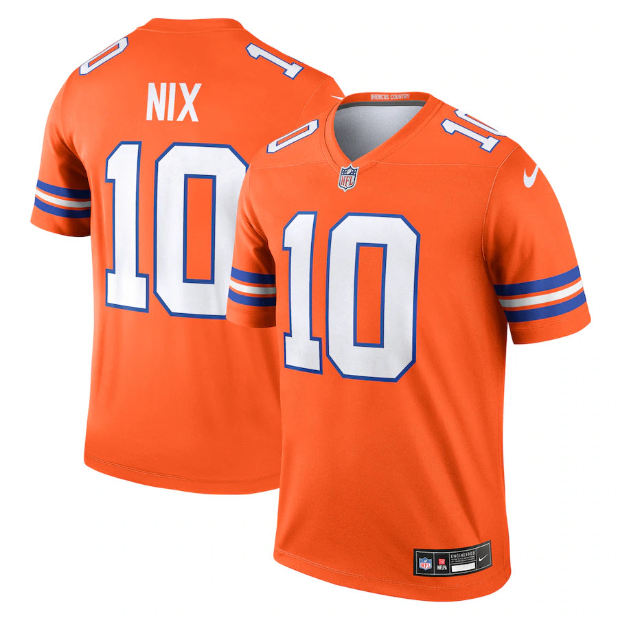 Bo Nix NFL Denver Broncos Nike Legend Player Performance Top – Orange (USA Stock) - UKASSNI