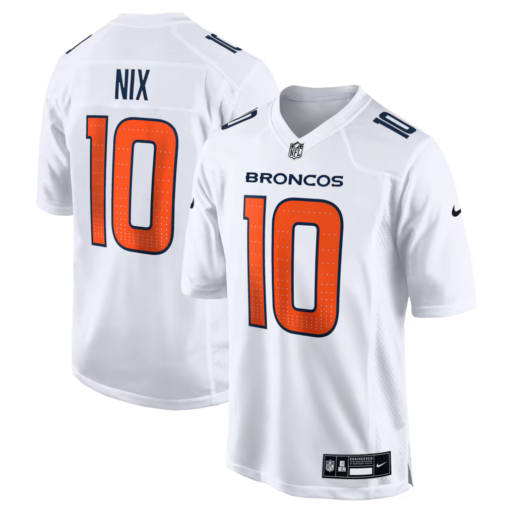 Denver Broncos NFL Bo Nix Nike Tundra Fashion Game Jersey - White (USA Stock) - UKASSNI