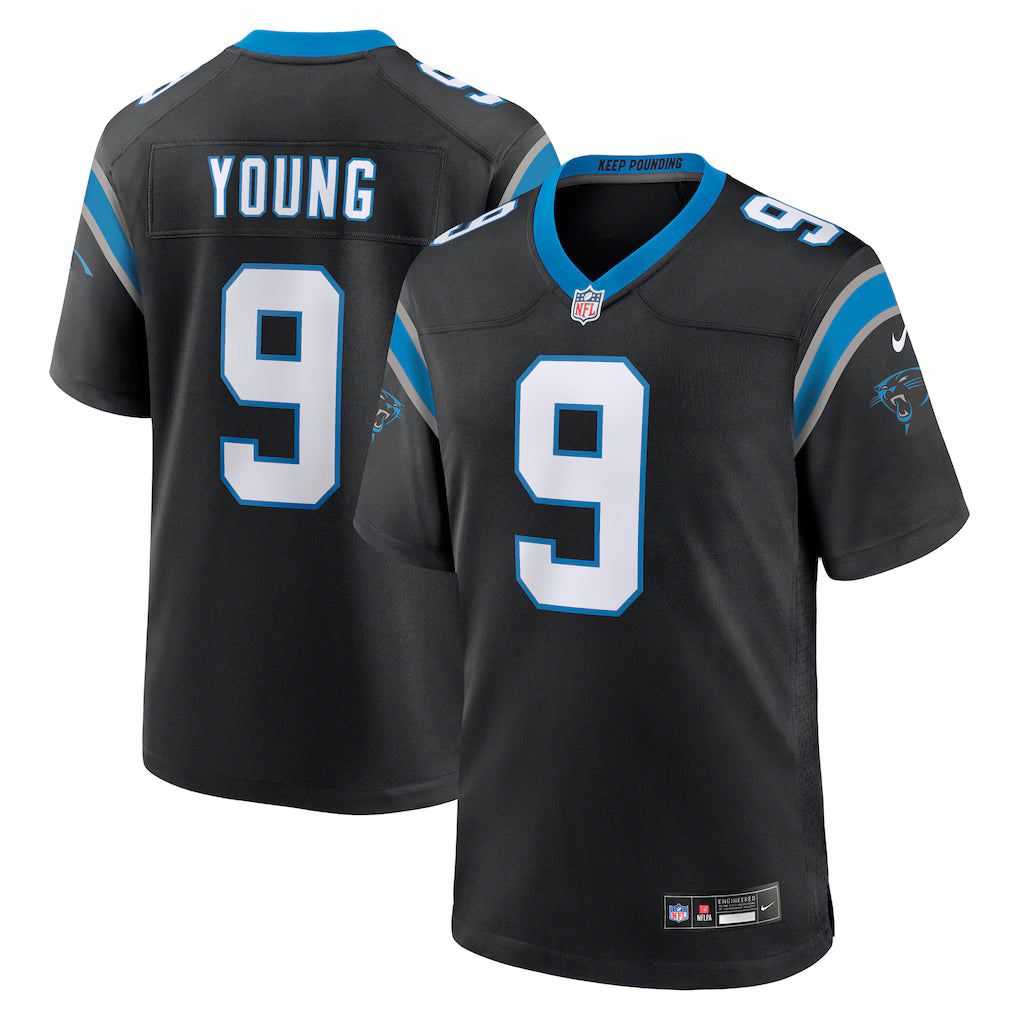 Carolina Panthers NFL Bryce Young Nike Team Game Jersey – Black (USA Stock) - UKASSNI