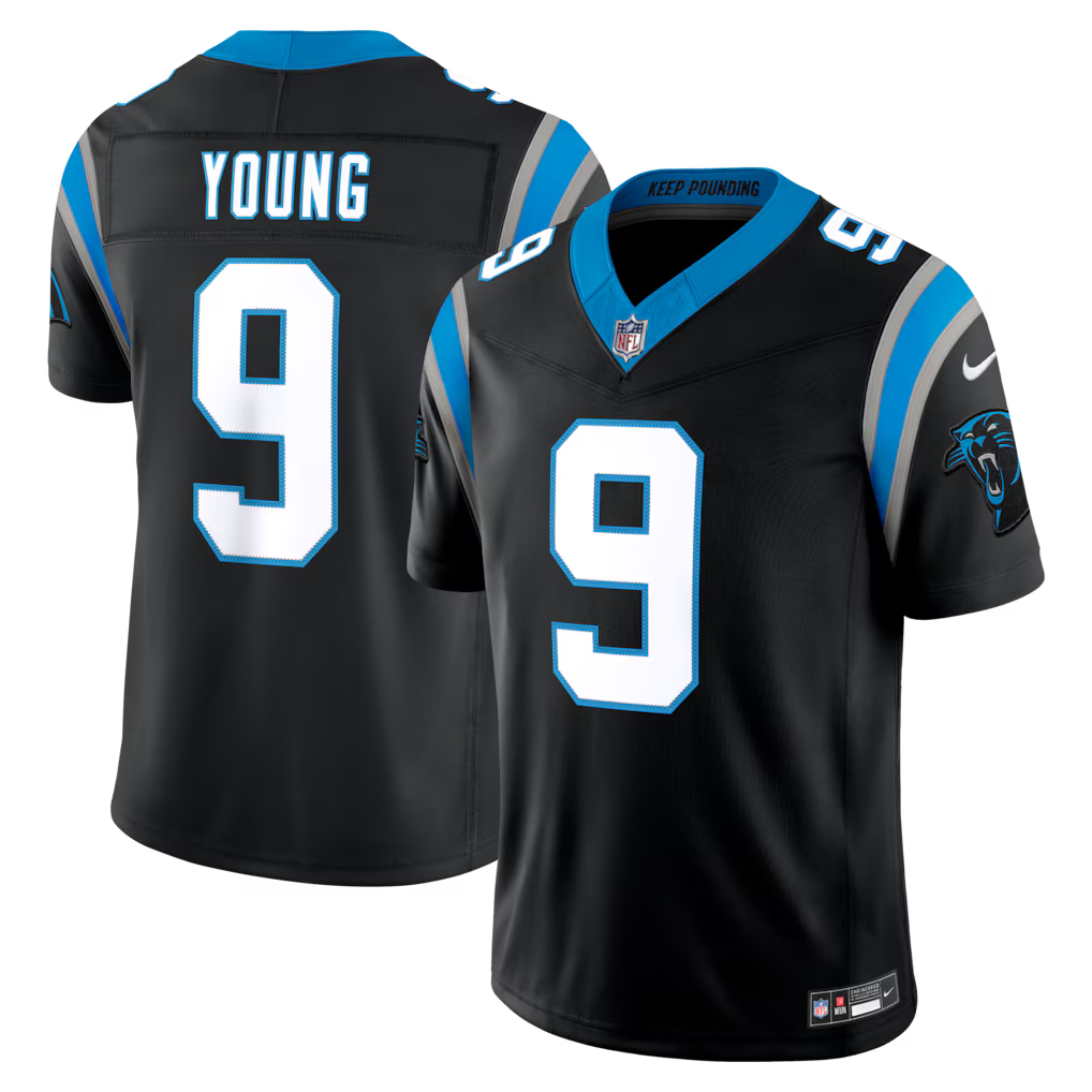 Carolina Panthers Bryce Young Jersey - NFL Nike Vapor F.U.S.E. Stitched Limited – Black (USA Sourced)