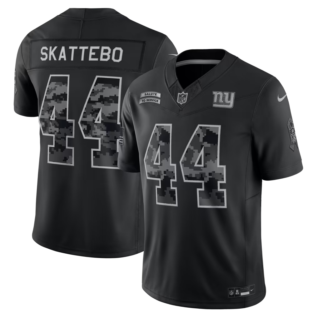 New York Giants Cam Skattebo Jersey – NFL Nike 2026 Salute to Service Stitched Limited – Black (USA Sourced)