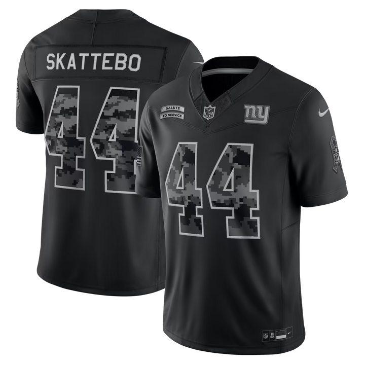New York Giants Cam Skattebo Jersey – NFL Nike 2026 Salute to Service Stitched Limited – Black (USA Sourced)
