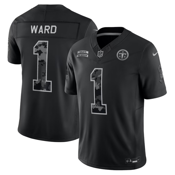 Tennessee Titans Cameron Ward Jersey – NFL Nike 2026 Salute to Service Stitched Limited – Black (USA Sourced)