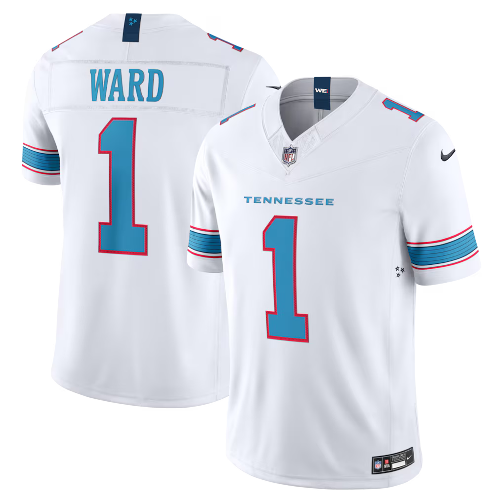 Tennessee Titans NFL Cameron Ward Nike Vapor F.U.S.E. Sewn Down Limited Jersey – White (USA Stock)