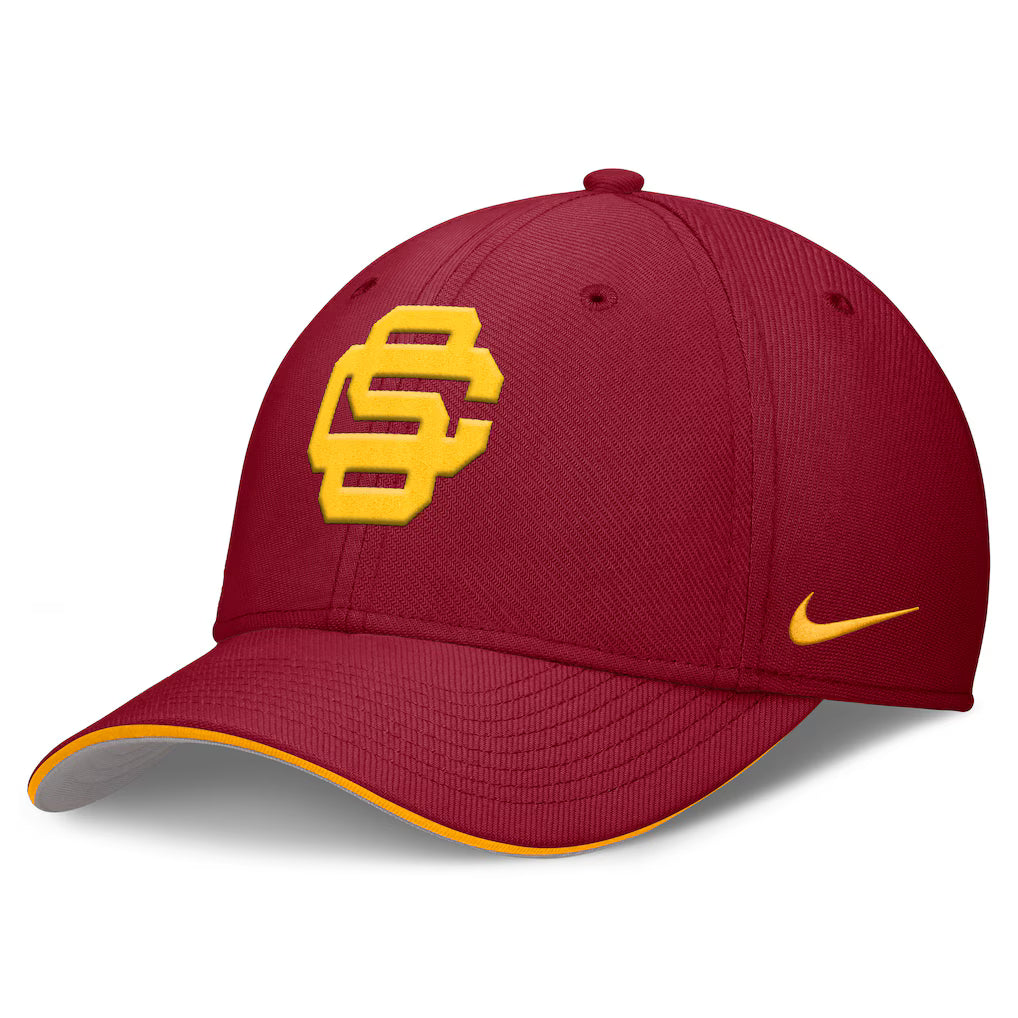 USC Trojans NCAA Nike 2025 Dugout Coaches Rise Swoosh Performance Flex Hat – Cardinal (USA Stock) - UKASSNI