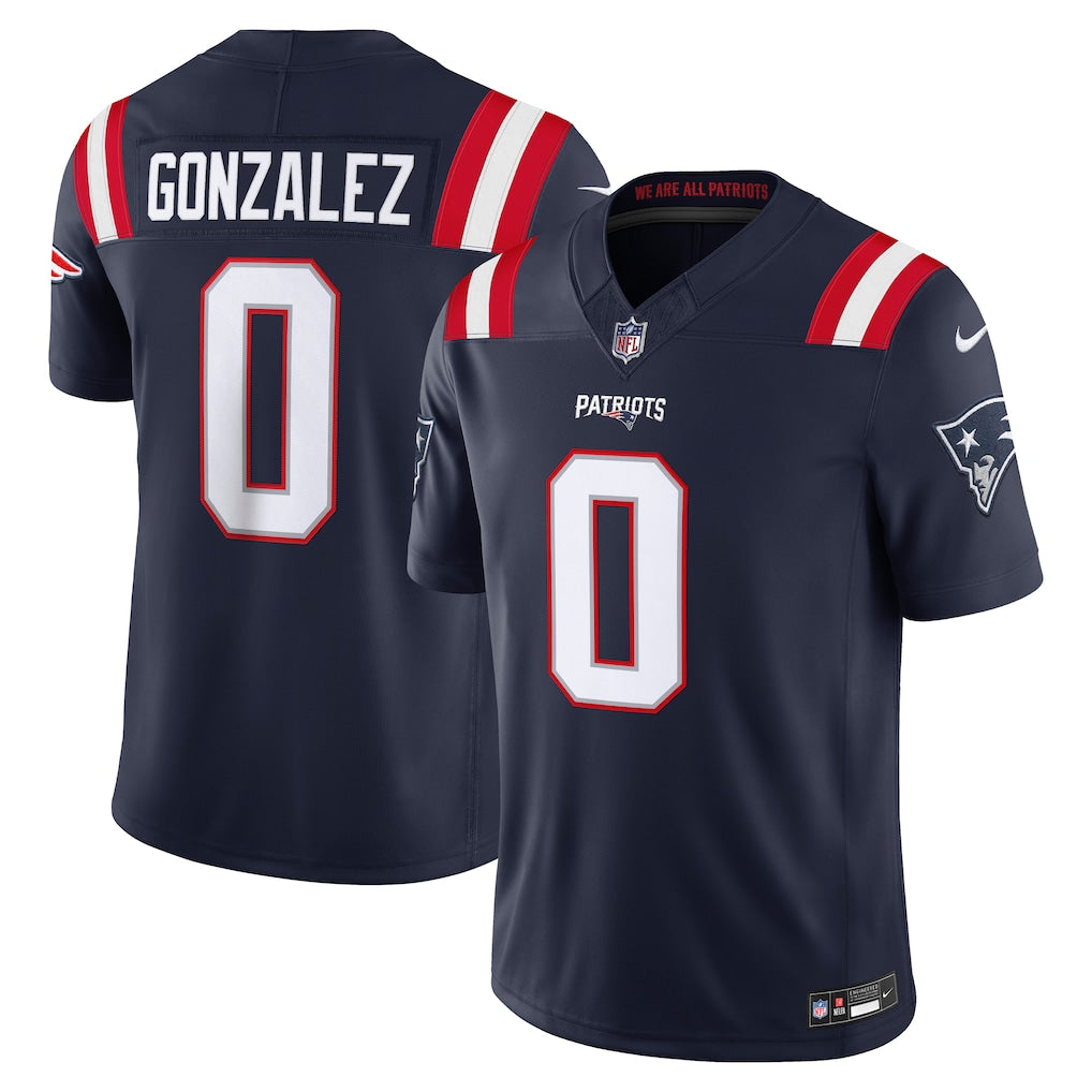 New England Patriots Christian Gonzalez Jersey - NFL Nike Vapor F.U.S.E. Stitched Limited – Navy (USA Sourced)