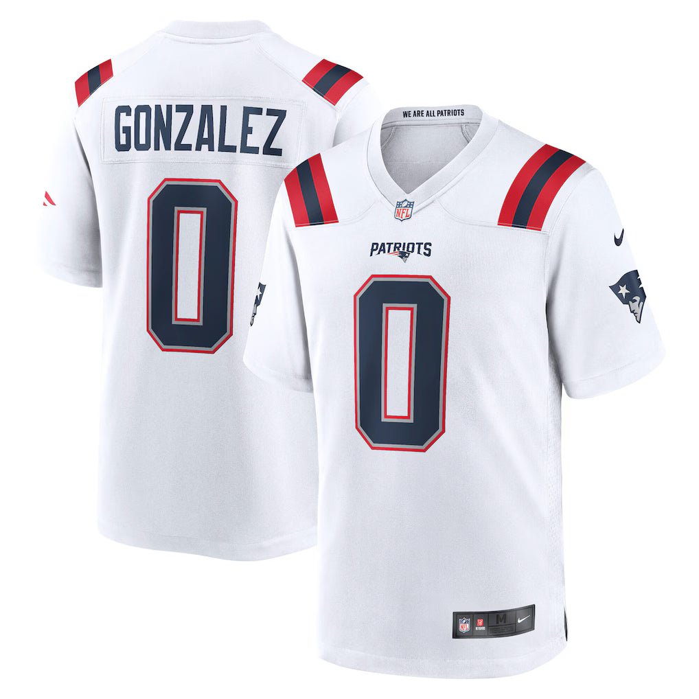 New England Patriots NFL Christian Gonzalez Nike Game Jersey – White (USA Stock)