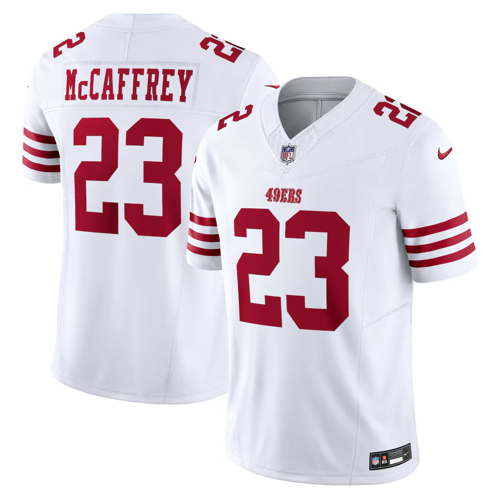 San Francisco 49ers NFL Christian McCaffrey Nike Vapor F.U.S.E. Limited Jersey – White (USA Stock) - UKASSNI