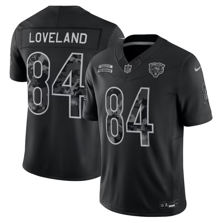 Chicago Bears Colston Loveland Jersey – NFL Nike 2026 Salute to Service Stitched Limited – Black (USA Sourced)