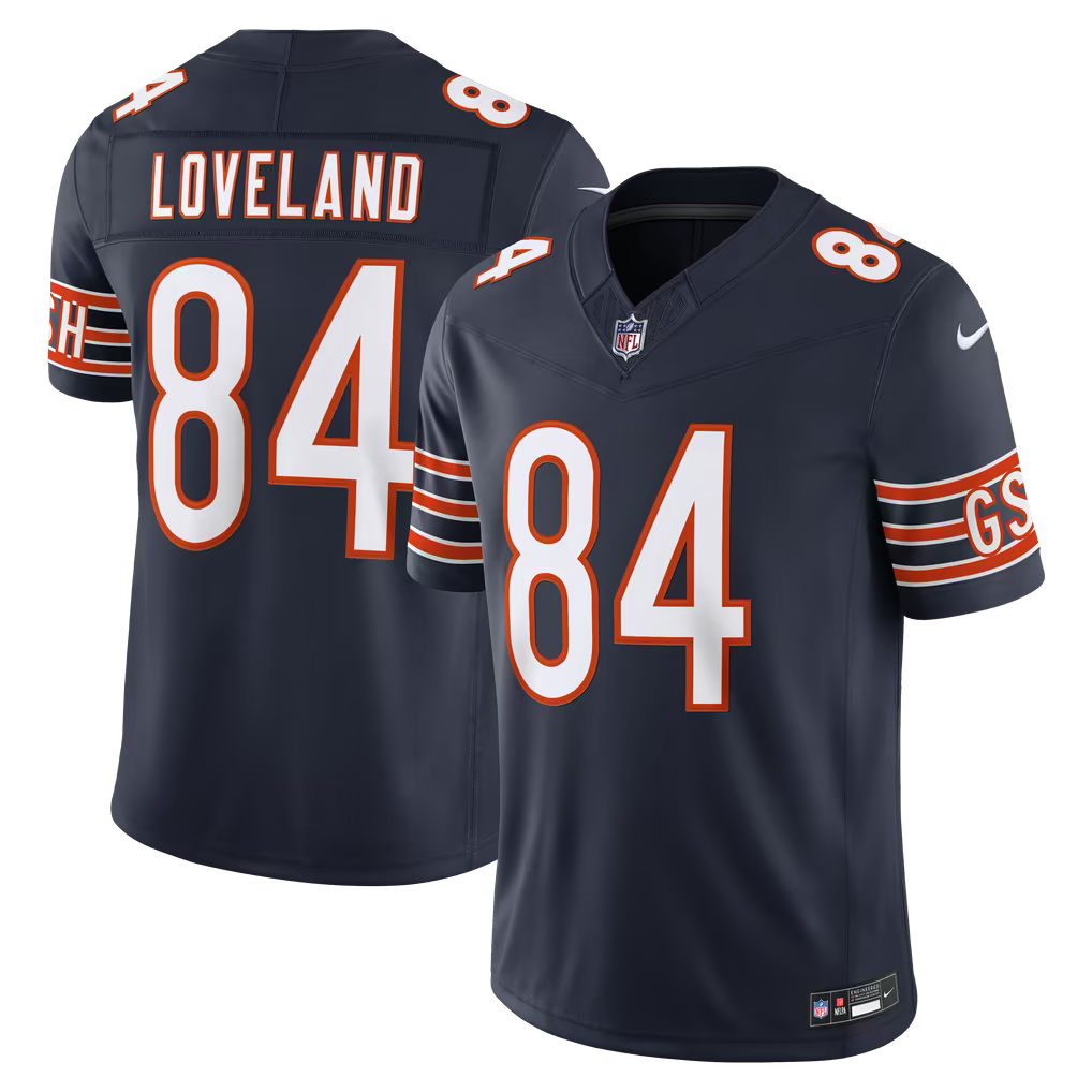 Chicago Bears Colston Loveland Jersey – NFL Nike Vapor F.U.S.E. Limited – Navy (USA Sourced)