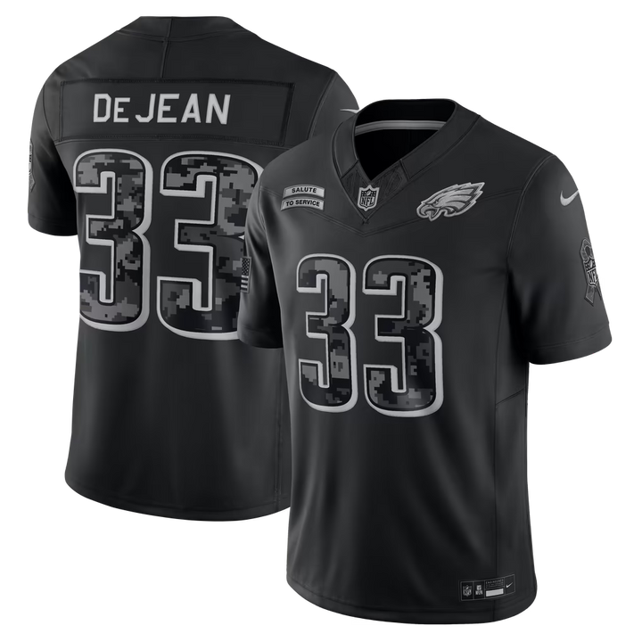 Philadelphia Eagles Cooper DeJean Jersey – NFL Nike 2026 Salute to Service Stitched Limited – Black (USA Sourced)