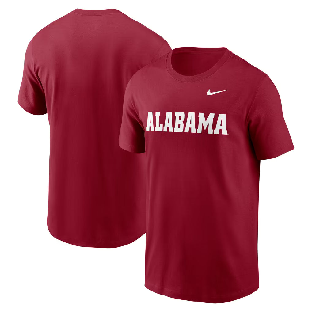 Alabama Crimson Tide T-Shirt – NCAA Nike Primetime Wordmark – Crimson (USA Sourced)