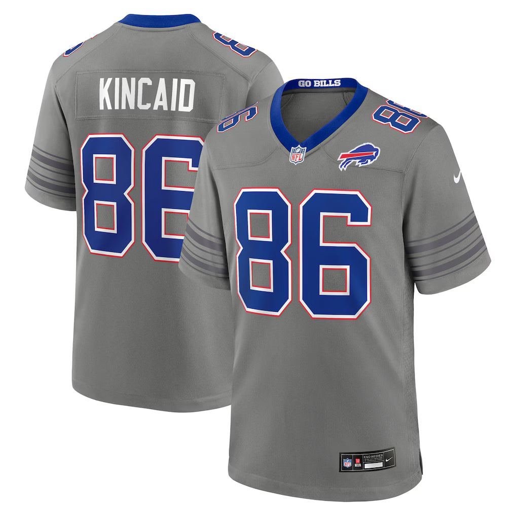 Buffalo Bills Dalton Kincaid Jersey – NFL Nike Nickel City Game – Gray (USA Sourced)
