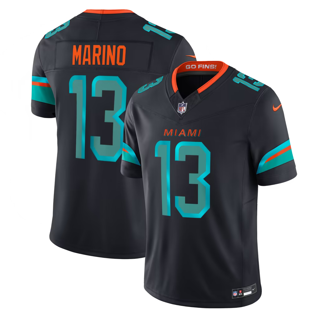 Miami Dolphins Dan Marino Jersey – NFL Nike Rivalries Collection Stitched Limited – Navy (USA Sourced)