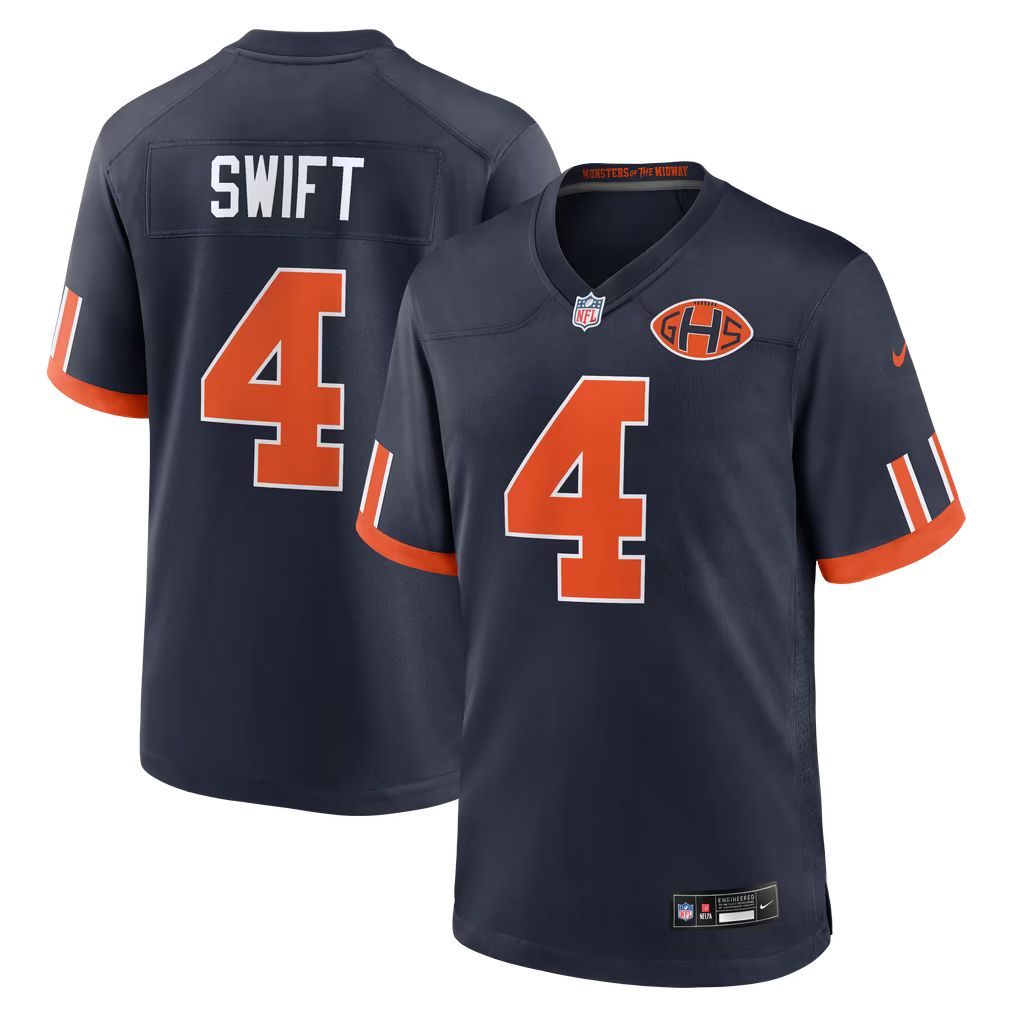 Chicago Bears D'Andre Swift Jersey – NFL Nike 2026 Rivalries Collection Game – Navy (USA Sourced) - UKASSNI