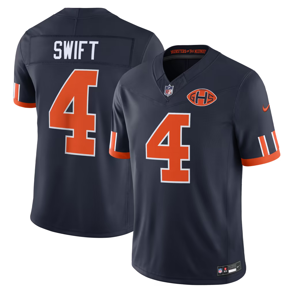 Chicago Bears D’Andre Swift Jersey – NFL Nike 2026 Rivalries Collection Stitched Limited – Navy (USA Sourced)