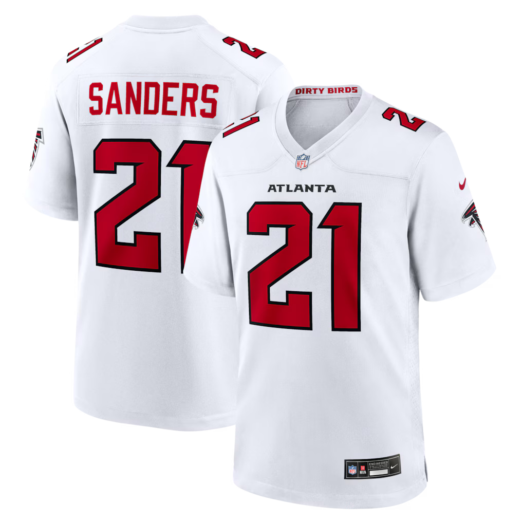Atlanta Falcons NFL Deion Sanders Nike Retired Player Game Jersey – White (USA Stock) - UKASSNI