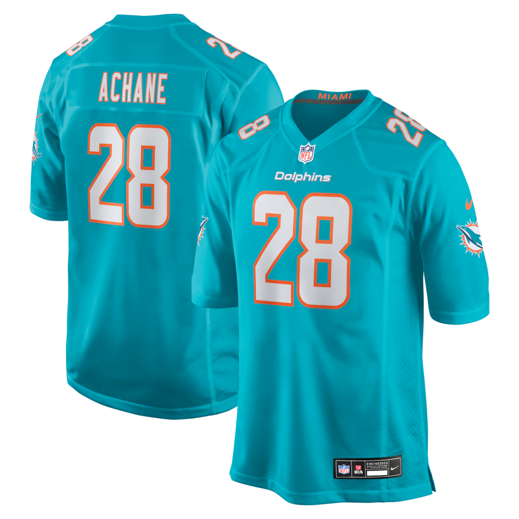 Miami Dolphins NFL Devon Achane Nike Game Player Jersey – Aqua (USA Stock)