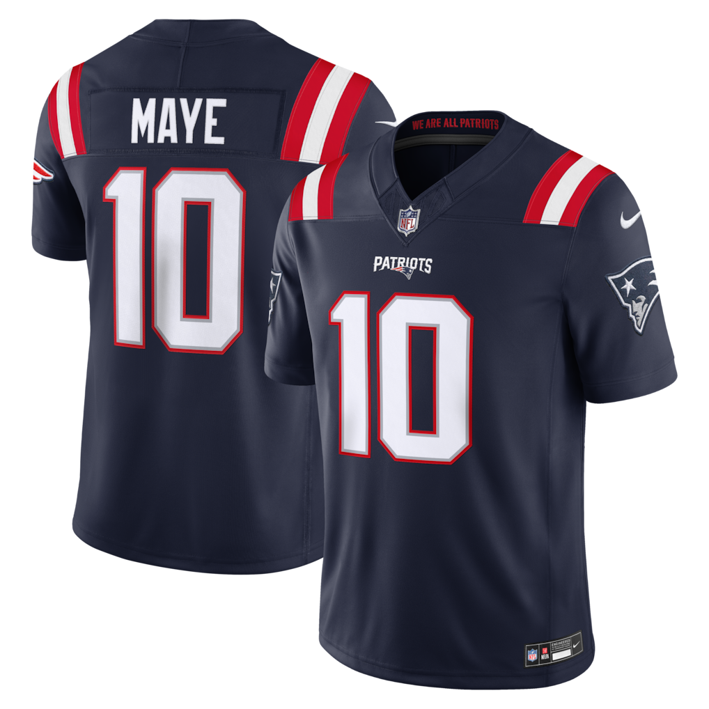 New England Patriots Drake Maye Jersey - NFL Nike Vapor F.U.S.E. Stitched Limited – Navy (USA Sourced)