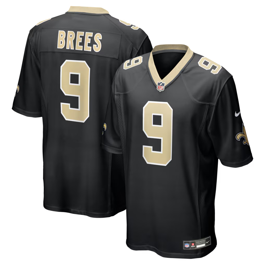 New Orleans Saints NFL Drew Brees Nike Team Game Jersey – Black (USA Stock) - UKASSNI