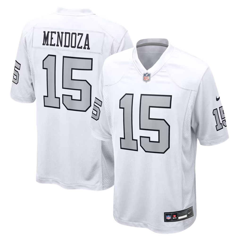Las Vegas Raiders Fernando Mendoza Jersey – NFL Nike Alternate Game Player – White (USA Sourced)