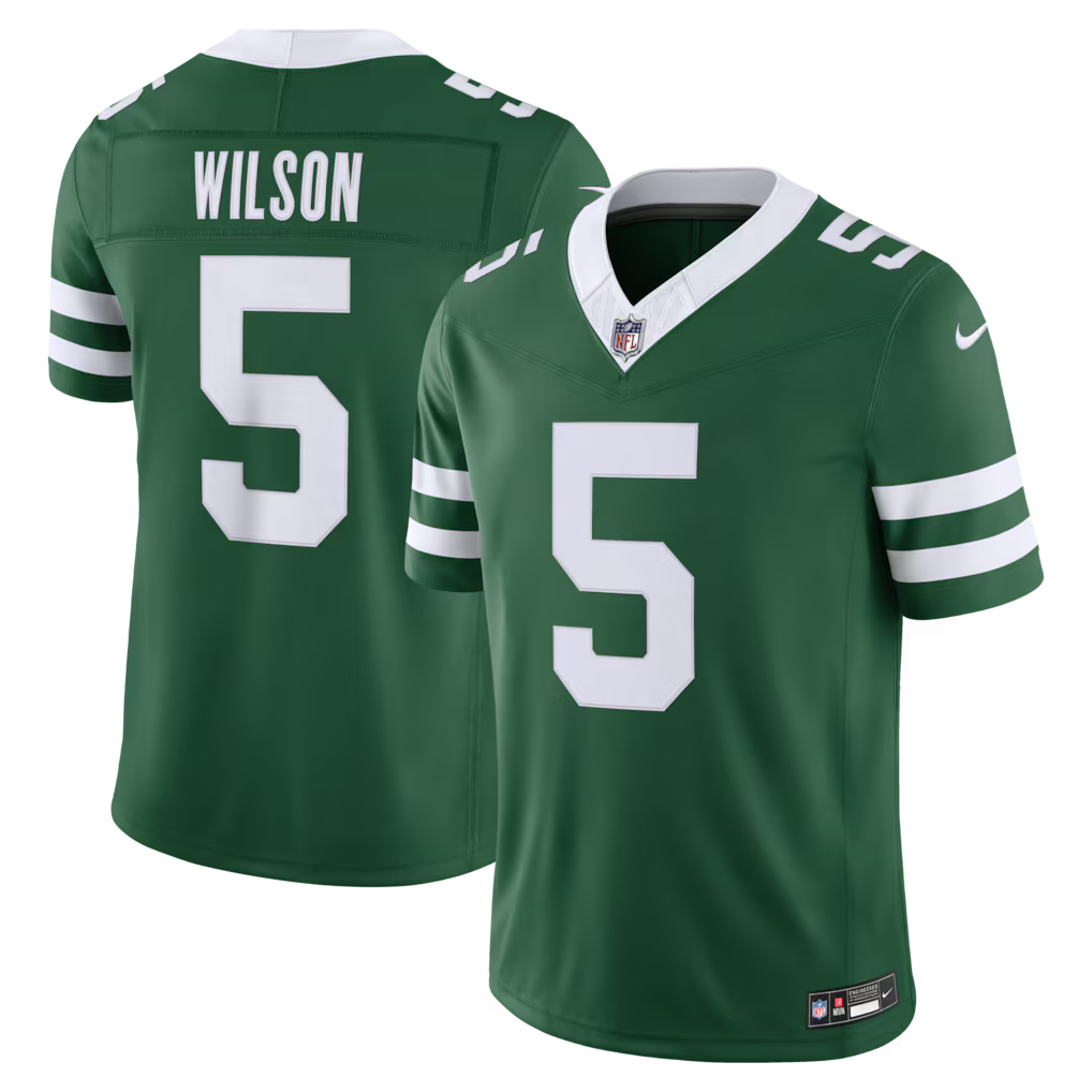 New York Jets Garrett Wilson Jersey - NFL Nike Vapor F.U.S.E. Stitched Limited – Green (USA Sourced)
